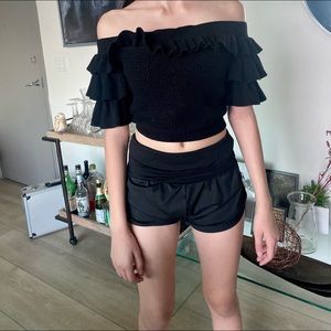 Women sexy ruffle tops size S